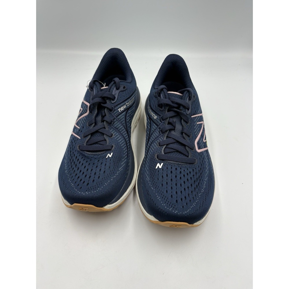 New Balance Fresh Foam Men's Navy Pink Low Top Lace-Up Running Sneakers - Picture 4 of 8